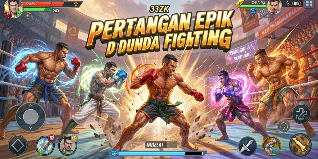 Screenshot 33ZK menampilkan pertarungan seru antara dua karakter.