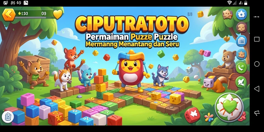 Screenshot menunjukkan gameplay menantang di CIPUTRATOTO.