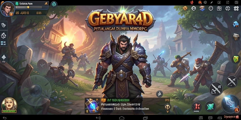Screenshot utama GEBYAR4D menampilkan aksi pertempuran seru di dunia MMORPG.