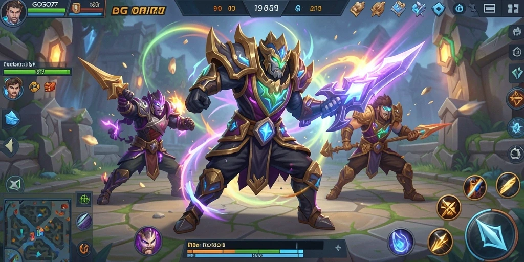 Screenshot gameplay GOGO77 menunjukkan aksi seru dan strategi tim yang dinamis.