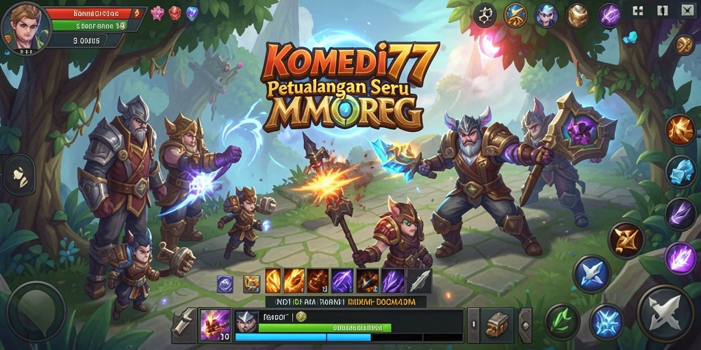 Screenshot menunjukkan aksi seru gameplay <strong>KOMEDI77</strong> dalam dunia MMORPG.