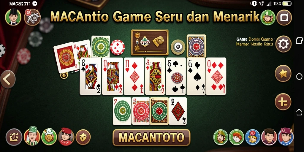 Tampilan gameplay seru di MACANTOTO yang menyajikan domino.