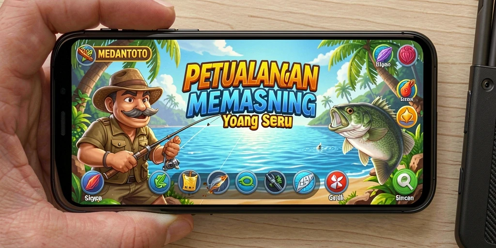 Screenshot gameplay MEDANTOTO dengan aksi memancing yang menegangkan.