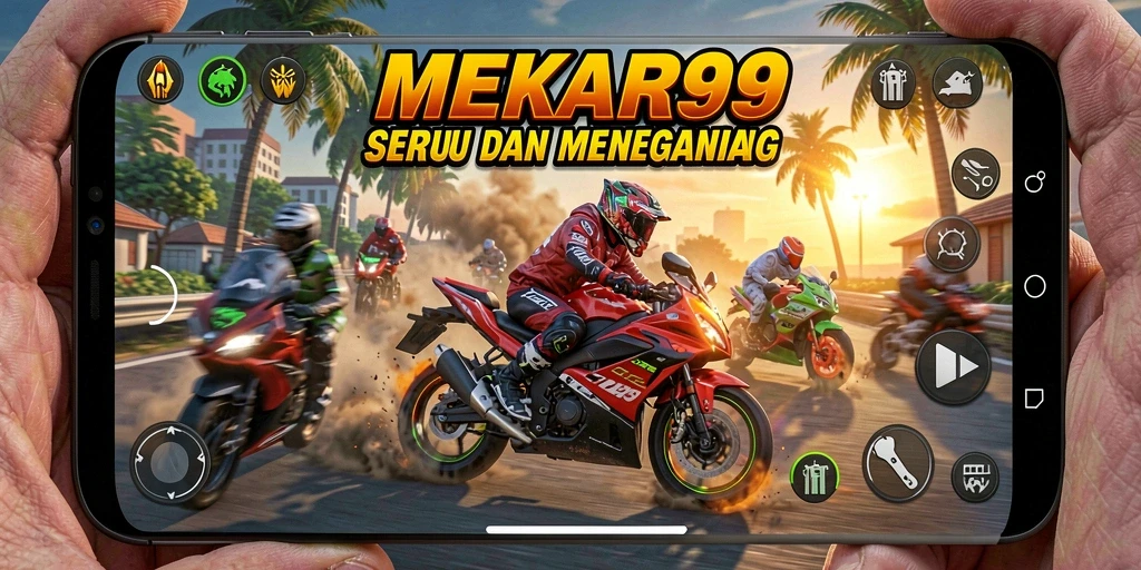 Gameplay seru dalam balapan motor yang mendebarkan.