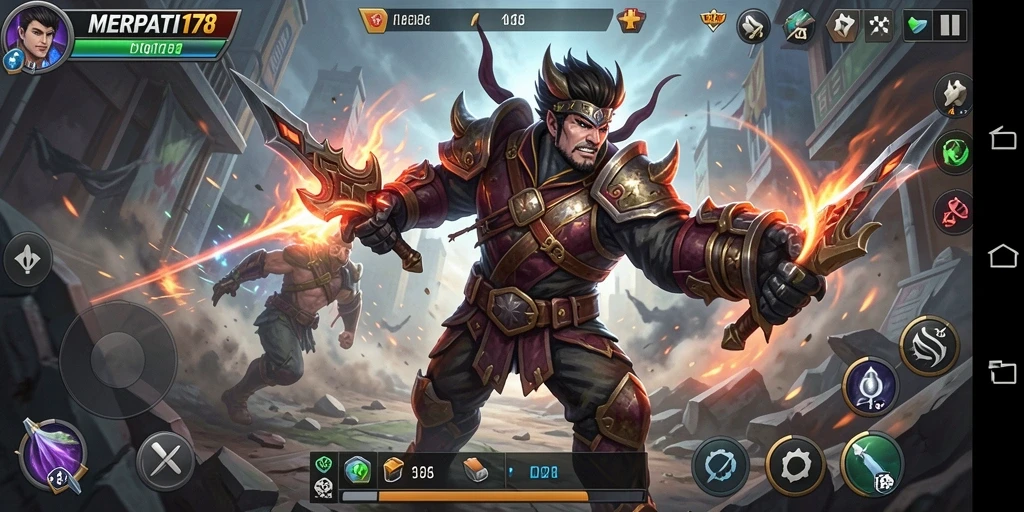 Tangkapan layar gameplay MERPATI178 memperlihatkan pertarungan yang intens.