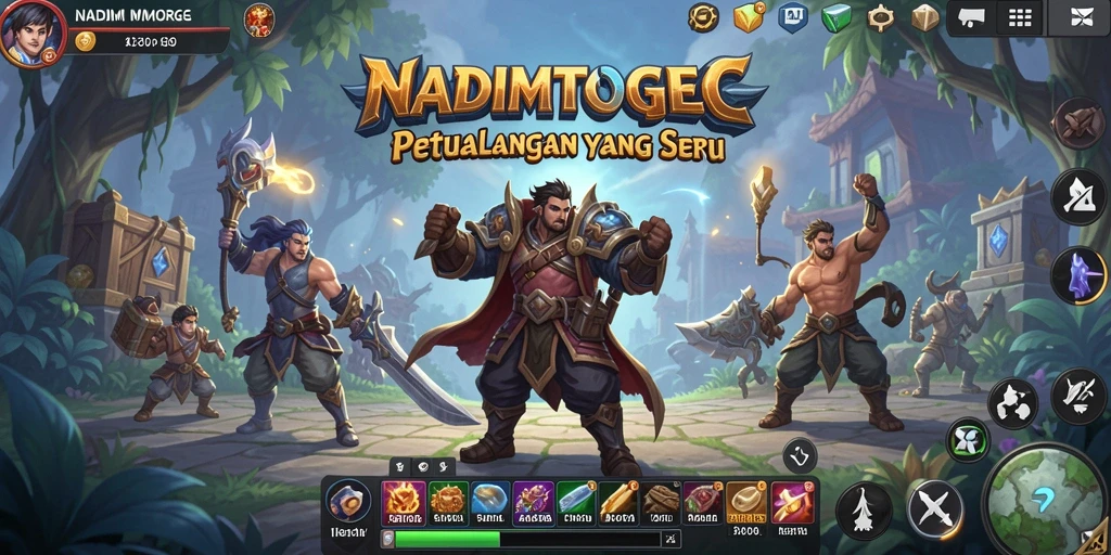 Tangkapan layar utama menunjukkan aksi seru dalam gameplay NADIMTOGEL.