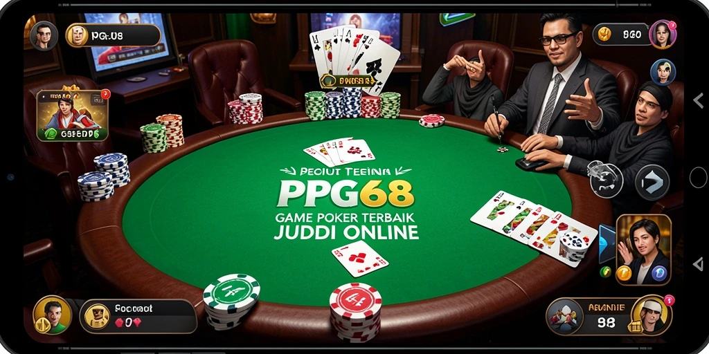 Screenshot gameplay PGG68 yang menampilkan suasana poker yang seru.
