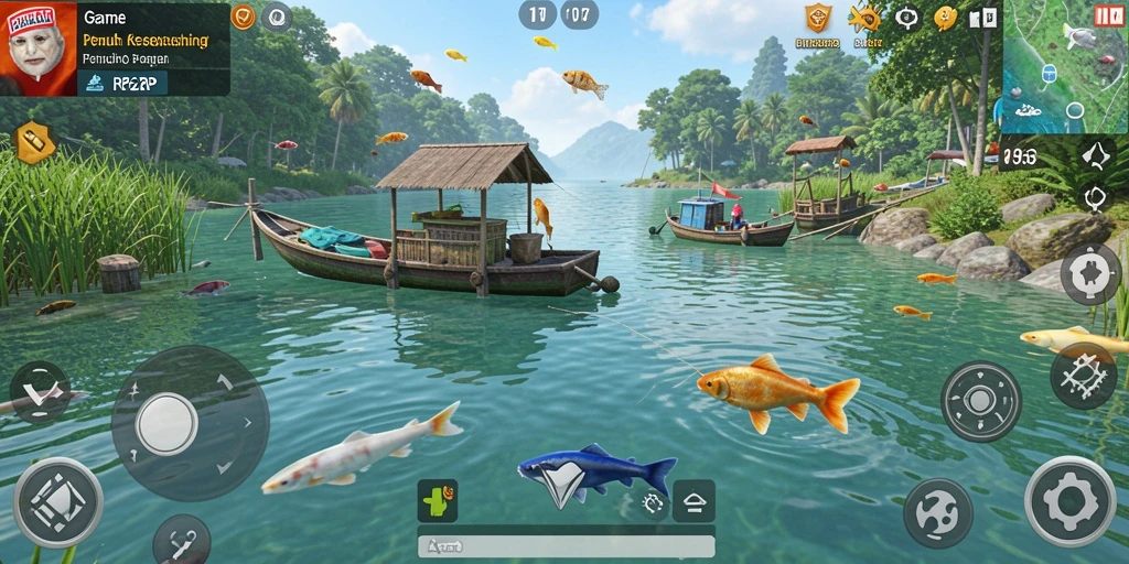 Screenshot gameplay RP62RP menampilkan suasana memancing yangmenyenangkan.