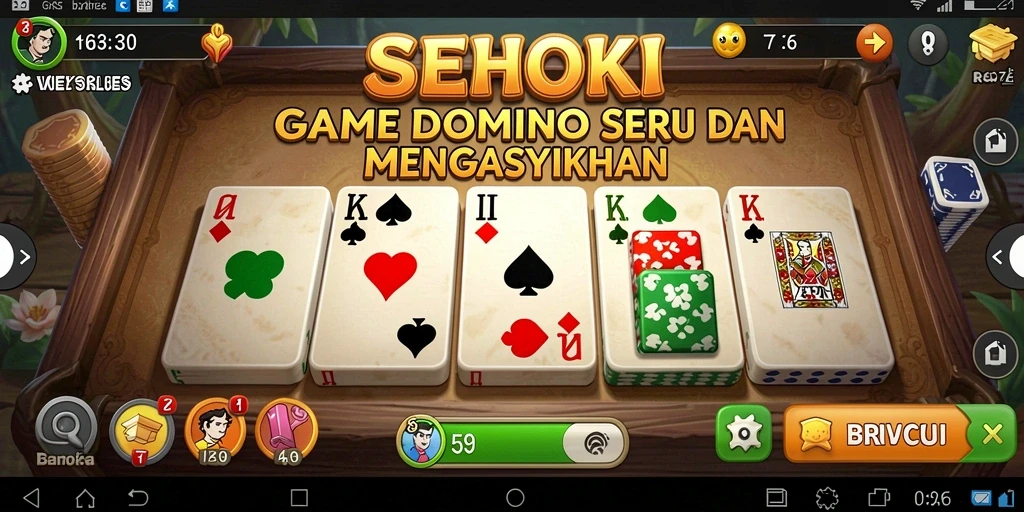 Screenshot dari gameplay seru di SEHOKI yang menunjukkan aksi permainan Domino.