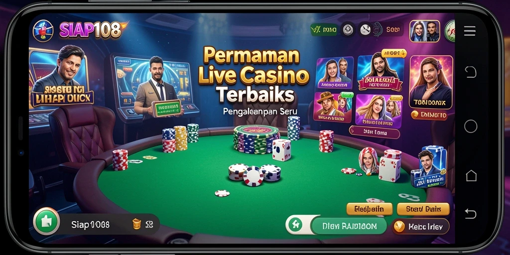 Screenshot gameplay Live Casino SIAP108 yang menampilkan interaksi dealer dan pemain.