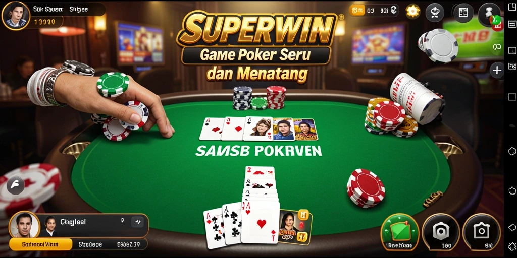 Gameplay poker SUPERWIN yang mendebarkan dan menyenangkan.